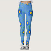 Bloemen in blauw leggings (Voorkant)