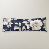 Bloemen in blauw lichaamskussen (Achterkant)