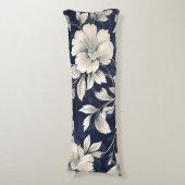 Bloemen in blauw lichaamskussen (Voorkant Verticaal)