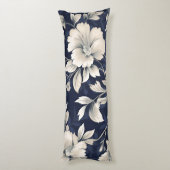 Bloemen in blauw lichaamskussen (Achterkant (Verticaal))