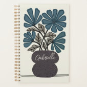bloemen in blauw planner (Voorkant)