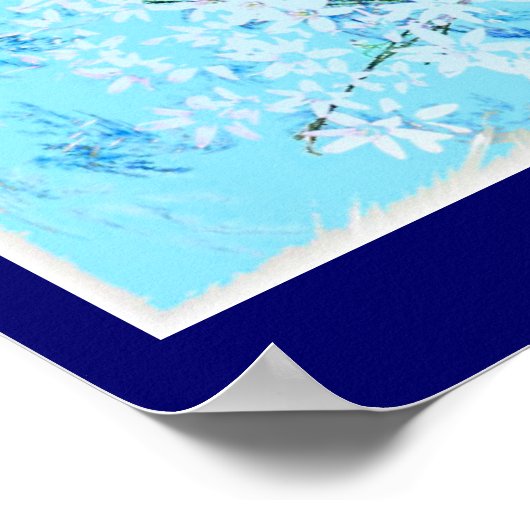 Bloemen in blauw poster (Hoek)