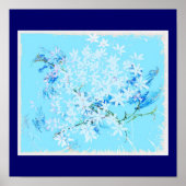 Bloemen in blauw poster (Voorkant)