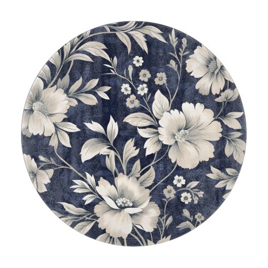 Bloemen in blauw snijplank (Voorkant)