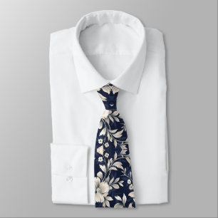 Bloemen in blauw stropdas