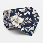 Bloemen in blauw stropdas (Opgerold)