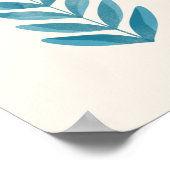 Bloemen in blauwe en Oranje tinten Poster (Hoek)