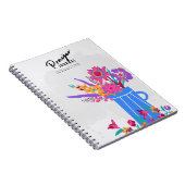 Bloemen in blauwe vaas | gebedsjournaal notitieboek (Rechterzijde)