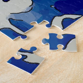 Bloemen in blauwe vaas legpuzzel (Zijkant)