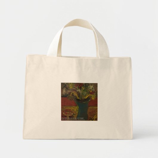 bloemen in blauwe vaas mini tote bag (Voorkant)