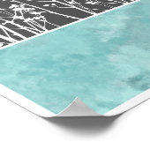 Bloemen in blauwgroen en grijs poster (Hoek)