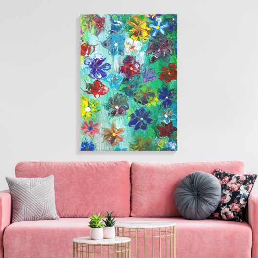 Bloemen in bloei" canvas afdruk (Insitu (Woonkamer))