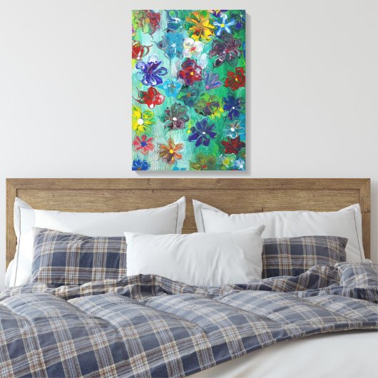 Bloemen in bloei" canvas afdruk (Insitu (Slaapkamer))