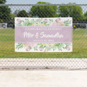 Bloemen in bloei, Paarse, gefeliciteerd bruiloft Spandoek (Insitu)
