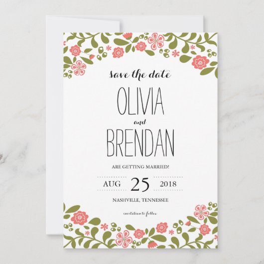 Bloemen in Bloei | Reserveer de Datum Save The Date (Voorkant)