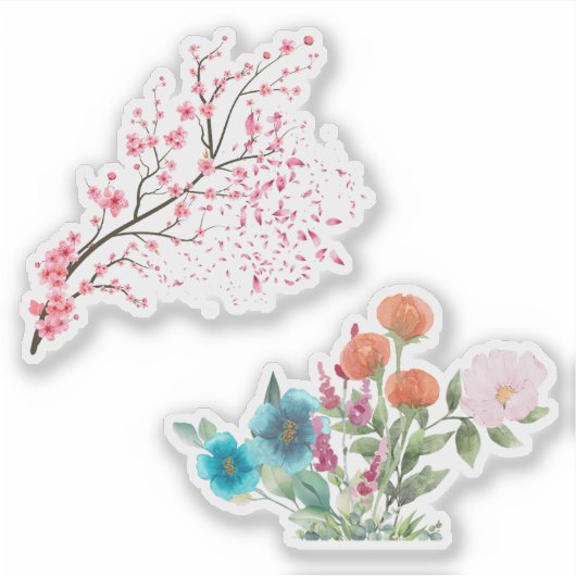 Bloemen in bloei v1 sticker (Voorkant)
