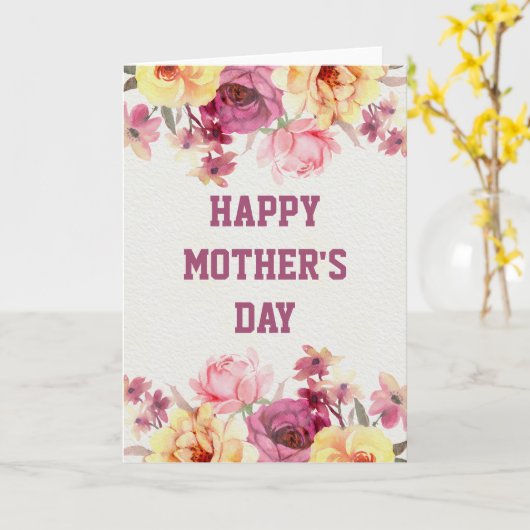 Bloemen in Bloom Moederdag Kaart (Gele Bloem)