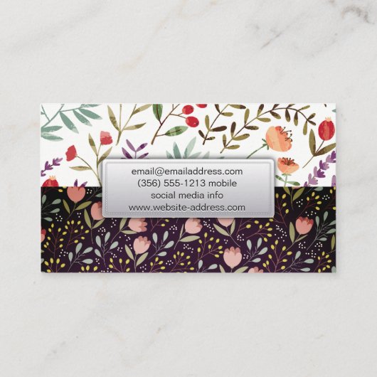 Bloemen in Bloom Visitekaartje (Achterkant)