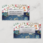 Bloemen in Bloom | Wilde Blauwe Witte Bloemen Visitekaartje (Voorkant / Achterkant)