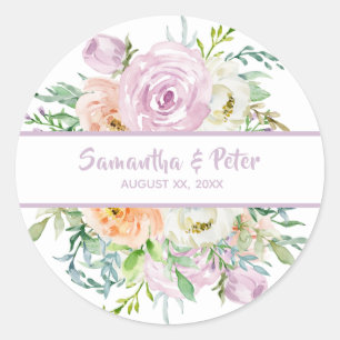 Bloemen in Bloom, Zachte Floral Ronde Sticker