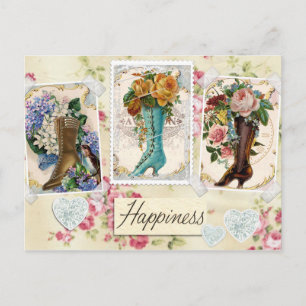  bloemen in Boots Briefkaart