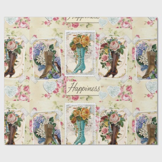  bloemen in Boots Cadeaupapier (Vlak)
