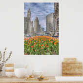 Bloemen in Chicago Poster (Keuken)