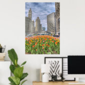 Bloemen in Chicago Poster (Thuiskantoor)