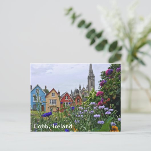 Bloemen in Cobh, Briefkaart Ierland (Staand voorkant)