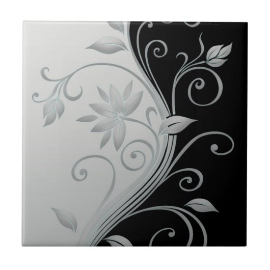 Bloemen in contrast tegeltje (Voorkant)