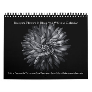 Bloemen in de achtertuin in zwart-wit 20 kalender