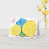 Bloemen in de Cranny Notecard Kaart (Gele Bloem)
