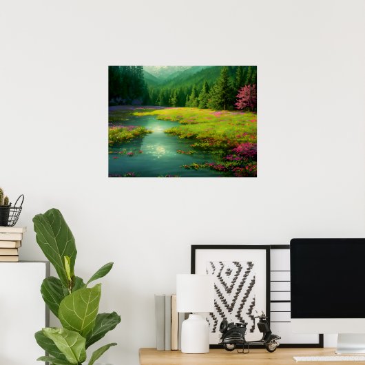 Bloemen in de Glade: Forest Delight Poster (Thuiskantoor)