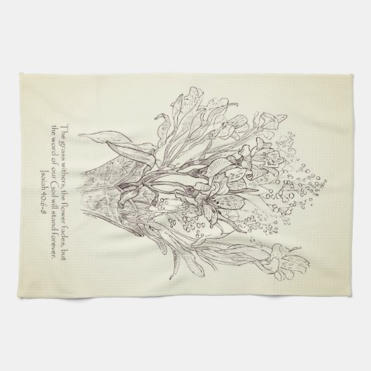 Bloemen in de handdoek van Dish van de Manuscript  (Horizontaal)