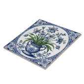Bloemen in de kleur blauw tegeltje (Zijkant)