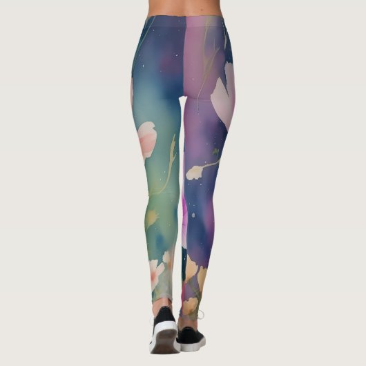 Bloemen in de kosmos leggings (Achterkant)