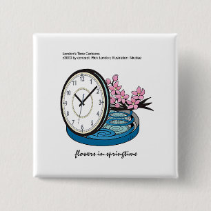 Bloemen in de lente Dwaze grappige cadeaus en T-sh Vierkante Button 5,1 Cm
