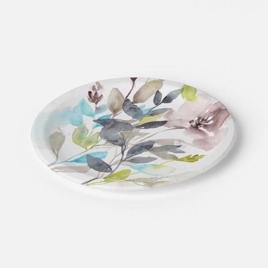 Bloemen in de Mix Papieren Bordje (Gekanteld)