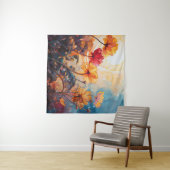 Bloemen in de Ochtend Zon waterverf schilderij Wandkleed (In Situ (horizontaal))