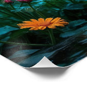 Bloemen in de regen Natuur Poster Rainy Garden (Hoek)