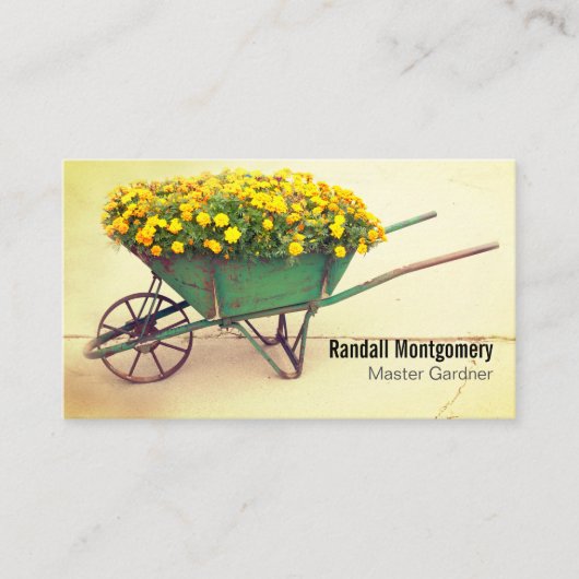 Bloemen in de rijstveld op wielbarrog visitekaartje (Voorkant)