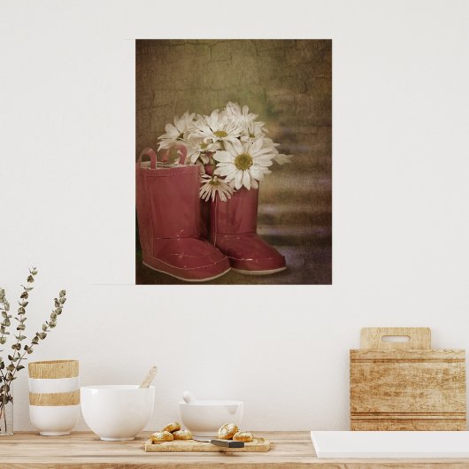 bloemen in de roet poster (Keuken)