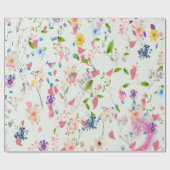 Bloemen in de roze wind cadeaupapier (Vlak)