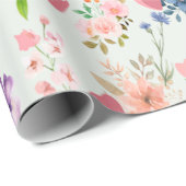 Bloemen in de roze wind cadeaupapier (Rol Hoek)