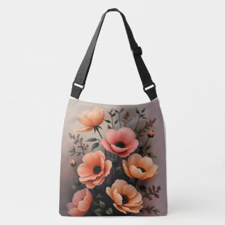 Bloemen in de schemering crossbody tas