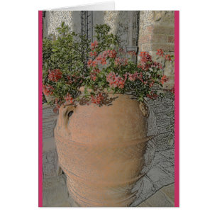 Bloemen in de Toscaanse terracotta planter