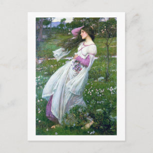 Bloemen in de wind, John William Waterhouse Briefkaart