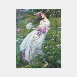 Bloemen in de wind, John William Waterhouse Fleece Deken