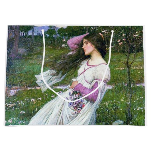 Bloemen in de wind, John William Waterhouse Groot Cadeauzakje (Voorkant)