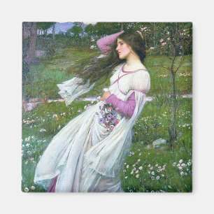 Bloemen in de wind, John William Waterhouse Magneet